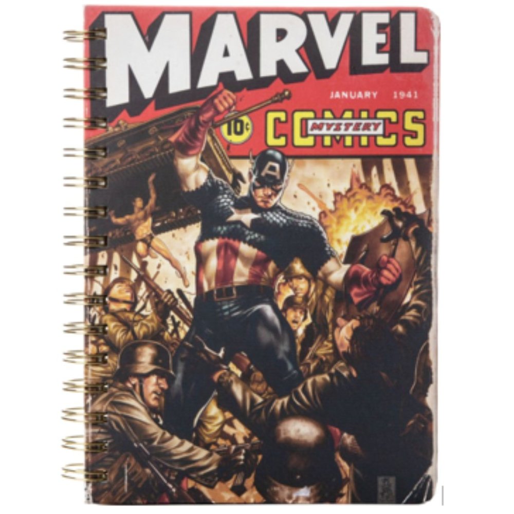 Captain America - Spiral Bound Notebook Marvel Comics Gift RARE OOP Journal